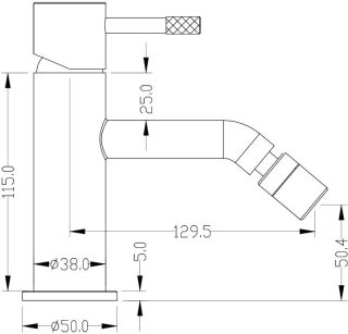 Смеситель для биде Boheme Uno 466-GM антрацит